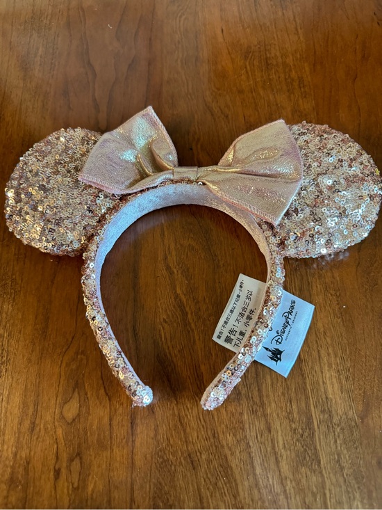 Disney Accessories - Disney Parks Rose Gold Sequin Minnie Mouse Ears